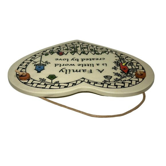 Trinity Pottery Heart-Shaped Ceramic Wall Plaque Family Birdhouses - Picture 7 of 8